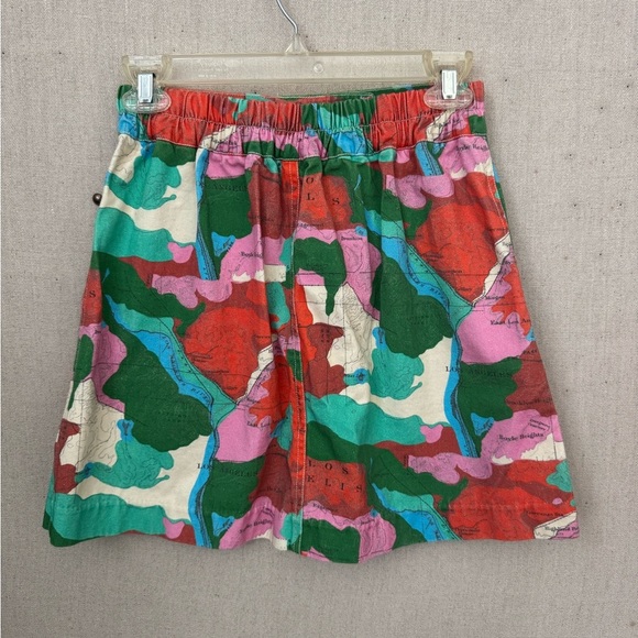 CLARE V. ginette map print mini skirt in multi XS - Picture 7 of 11